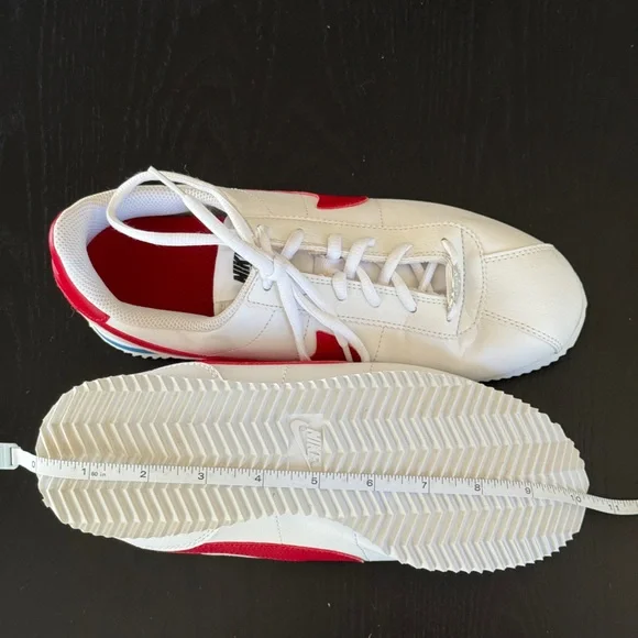 Nike Kids Cortez Leather White Sneakers Size 7 Youth - Picture 8 of 9